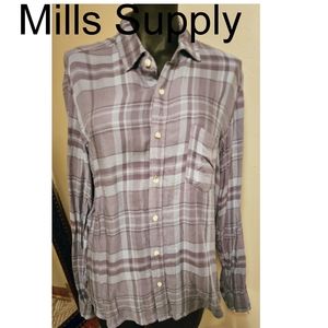 Mills Supply Splendid Plaid Button Down Shirt. Sz Med. DEAL!!!!